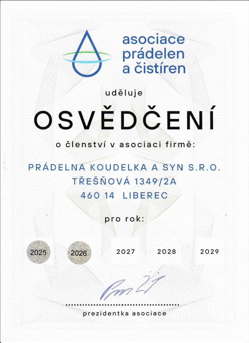Snímek obrazovky 2026-03-16 v 7.33.33 Prádelna Koudelka a syn - certifikát